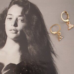 Triangle Crystals Gold Dangle Earrings Charm Women Fashion Casual Jewelry